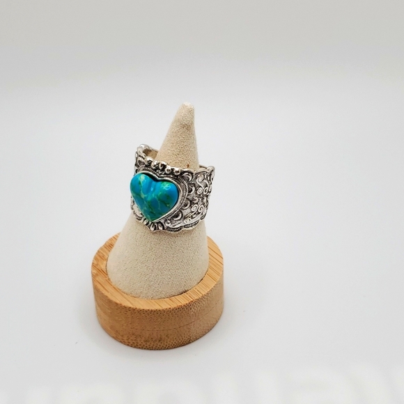Jewelry Silver Turquoise Heart Ring Poshmark
